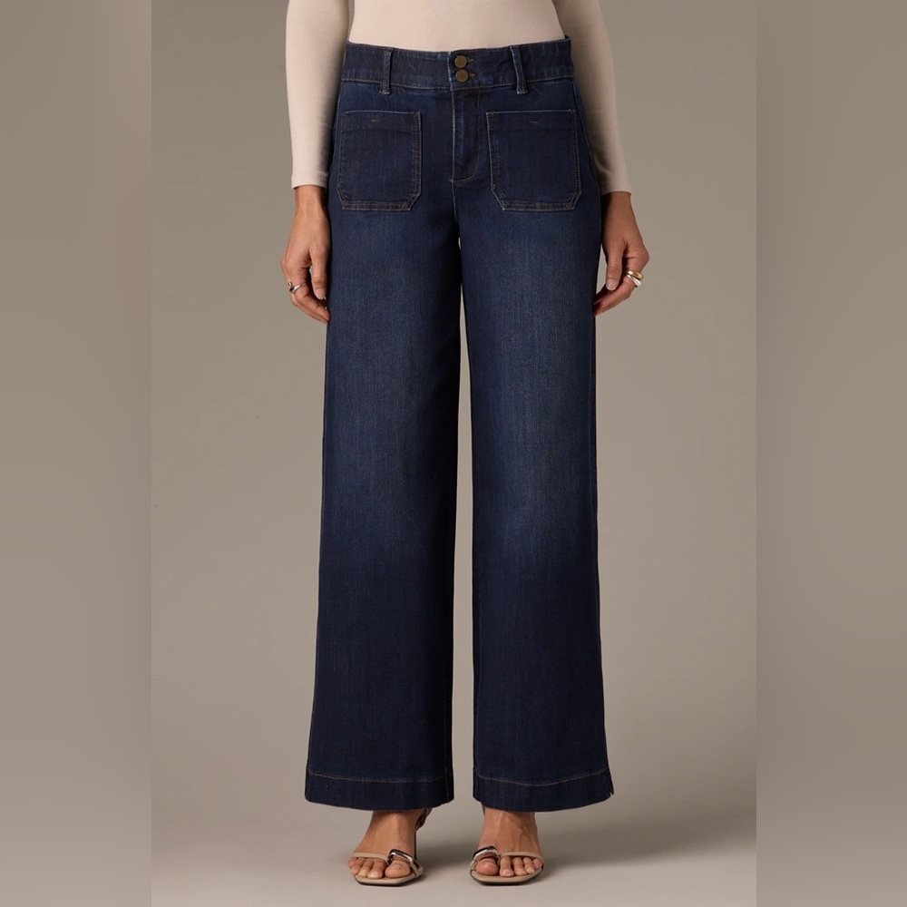 Wit & Wisdom  HIGH RISE EMMA WIDE LEG JEANS WITH SIDE PANELS